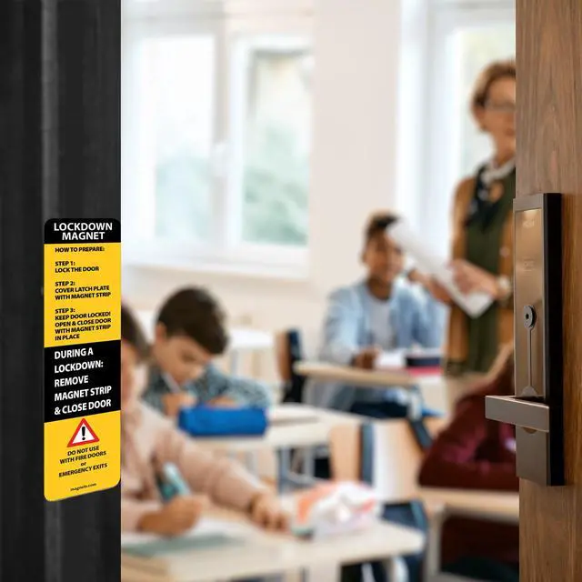 Alt view image 2 of 4 - Magnetic Strips for School Lockdowns -Durable 40mil Magnetic Strip (Blue 100) - Made in USA