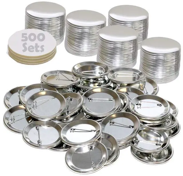 Main image of Badge A Minit 2 1/4" Pin Back Buttons 500 Pack 3011C - ONLY for BAM Machines - Generic Compatible with Badge A Mint 2.25" (57 mm Also 2 3/8))