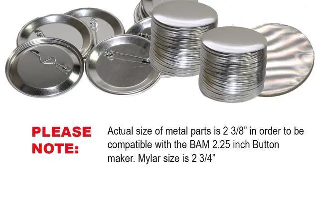 Alt view image 3 of 3 - Badge A Minit 2 1/4" Pin Back Buttons 500 Pack 3011C - ONLY for BAM Machines - Generic Compatible with Badge A Mint 2.25" (57 mm Also 2 3/8))
