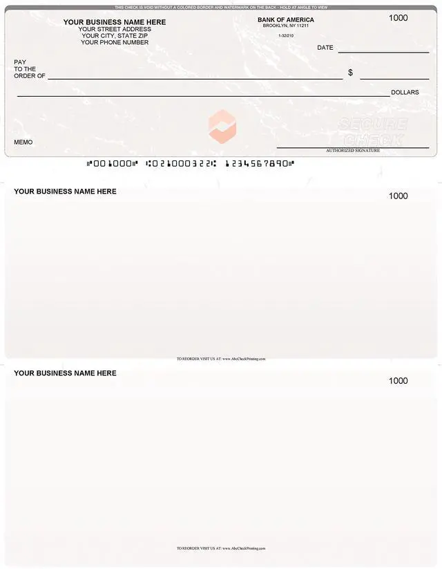 Main image of ABC Computer Checks Compatible w/Quick Books, Checks on Top, Marble Gray (250 Sheets)