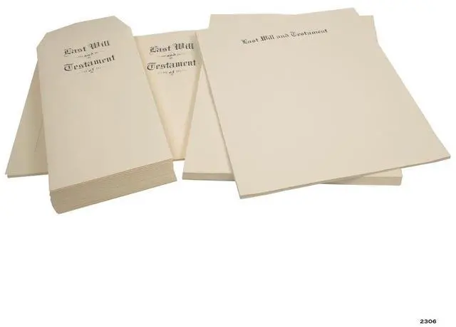 Main image of Last Will and Testament Stationery Kit (Off-White Testament Ledger Stock Black Ink, 8-1/2" x 11" Letter)