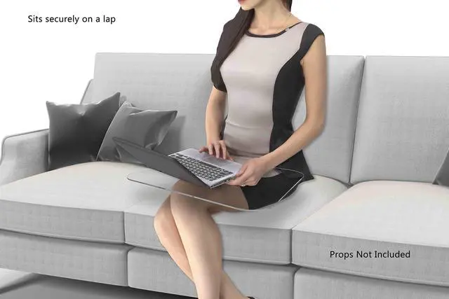 Alt view image 3 of 6 - 4 Pack Portable Lap Desk 22" Clear Acrylic Activity Lap Tray Lightweight for Coloring Writing Drawing Eating Studying by