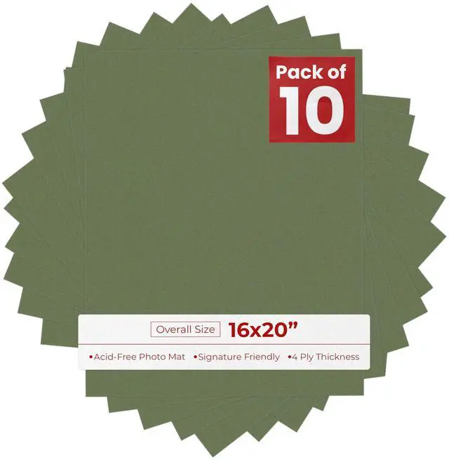 Main image of Dill Green 16x20 Backing Board - Uncut Photo Mat Board (10-Sheets)