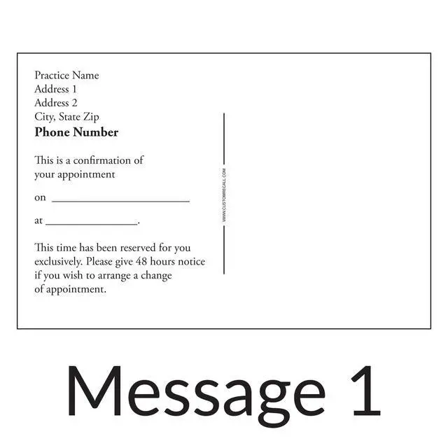 Alt view image 2 of 6 - Appointment Reminder Postcards for Dentists. Customize Card Front and Back with Practice Info. 4"x6" Card, Full Color Front with Premium High Gloss UV Coating, Premium 16 Pt. Card Stock (1000)