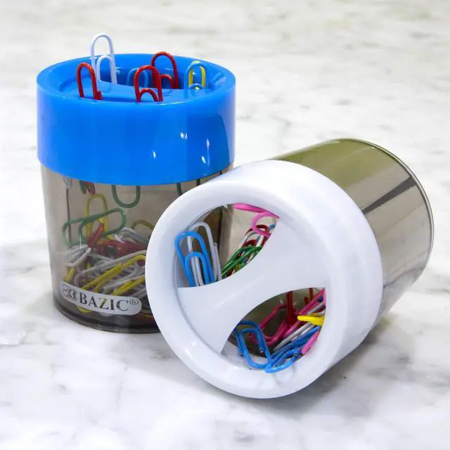 Alt view image 4 of 6 - Magnetic Paper Clip Holder with 50 Color Clips, 144-Case | 50 assorted-color No.1 clips that keeps clips in reach and refillable