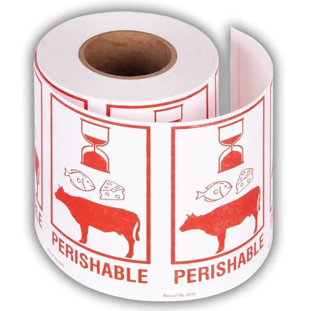 Alt view image 2 of 5 - 3" X 5" Perishable Safe Handling Warning Stickers for Shipping and Packing - 500 Adhesive Labels Per Roll (10 Pack)