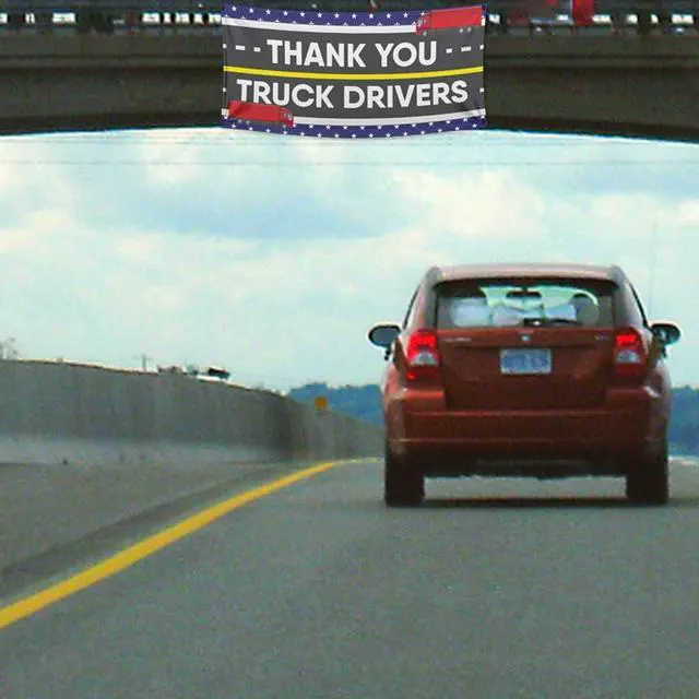 Alt view image 2 of 6 - Waterproof - Truck Driver Appreciation - Thank You Truck Drivers Waterproof Vinyl (5x10 Feet)