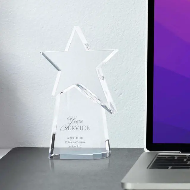 Alt view image 2 of 5 - Engraved Pillar of Success Crystal Trophy