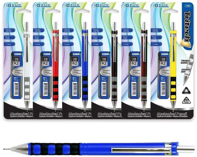 Main image of Tritech 0.7mm Mechanical Pencil, 2B Ceramic Lead, 144-Case | 0.7 mm 2B ceramic lead, click-advance, refillable, Eraser under cap, school, office, sketching, notes