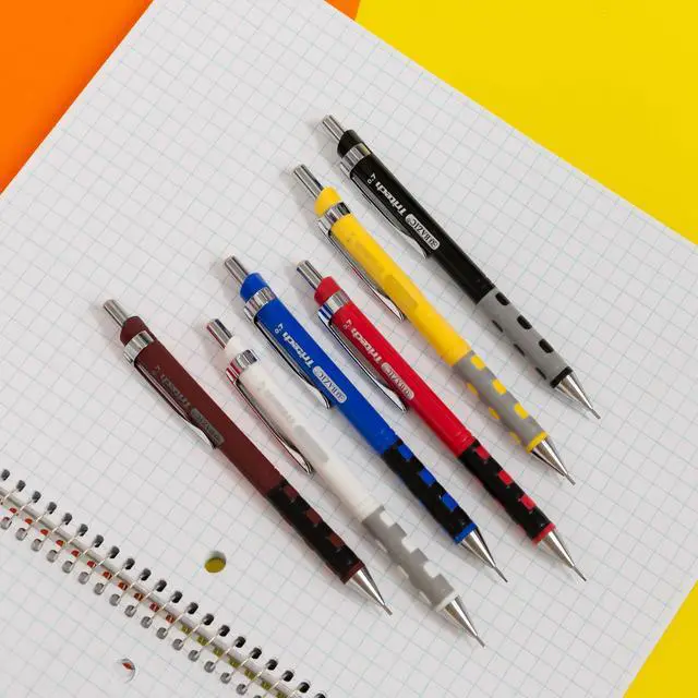 Alt view image 3 of 6 - Tritech 0.7mm Mechanical Pencil, 2B Ceramic Lead, 144-Case | 0.7 mm 2B ceramic lead, click-advance, refillable, Eraser under cap, school, office, sketching, notes