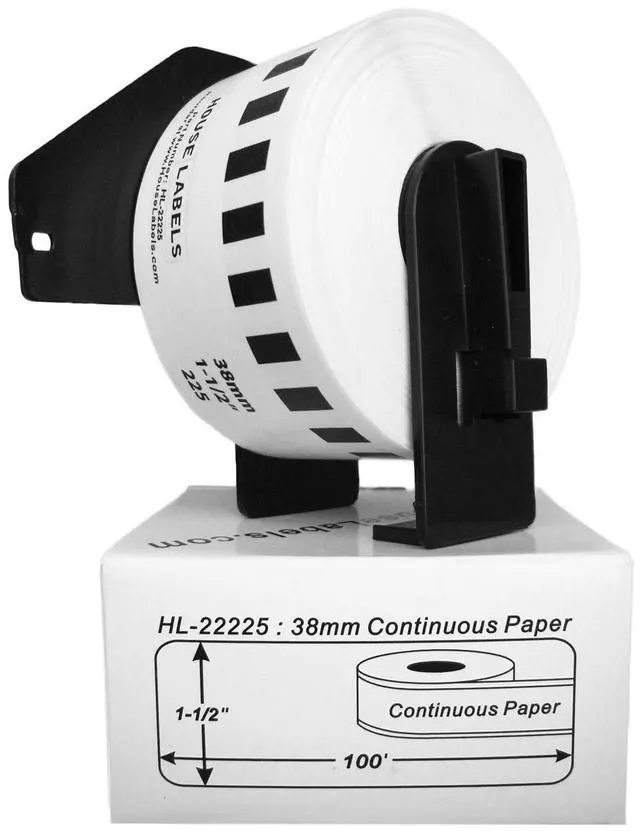 Main image of Compatible with Brother DK-2225, 1-1/2" x 100' | Replacement Roll With Cartridge for Brother QL Label Printers; Continuous Length Labels - 18 Rolls