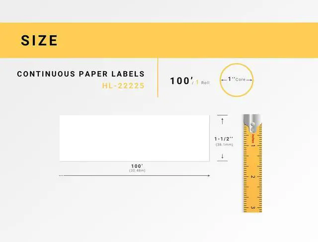 Alt view image 3 of 6 - Compatible with Brother DK-2225, 1-1/2" x 100' | Replacement Roll With Cartridge for Brother QL Label Printers; Continuous Length Labels - 35 Rolls