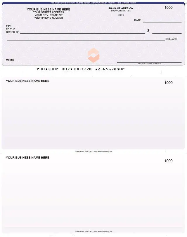 Main image of ABC Computer Voucher Checks Compatible w/Quick Books Check on Top, Chain Blue (1000 Sheets)