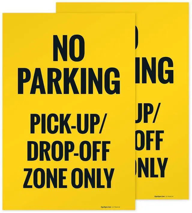 Main image of No Parking Pickup And Drop Off Zone Only Sidewalk Sign Kit, 24x36 Inches, Replacement Panels (2 Pack) 160 Mil Thick Corrugated Plastic, Made in USA by