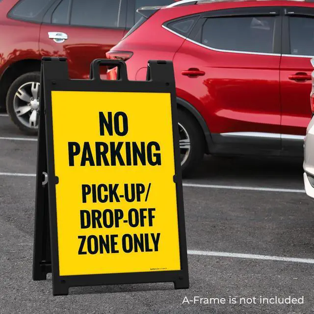 Alt view image 2 of 6 - No Parking Pickup And Drop Off Zone Only Sidewalk Sign Kit, 24x36 Inches, Replacement Panels (2 Pack) 160 Mil Thick Corrugated Plastic, Made in USA by