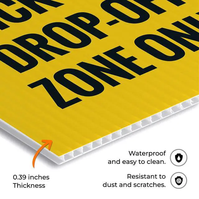 Alt view image 5 of 6 - No Parking Pickup And Drop Off Zone Only Sidewalk Sign Kit, 24x36 Inches, Replacement Panels (2 Pack) 160 Mil Thick Corrugated Plastic, Made in USA by