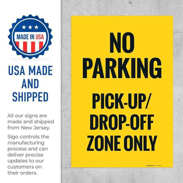 Alt view image 6 of 6 - No Parking Pickup And Drop Off Zone Only Sidewalk Sign Kit, 24x36 Inches, Replacement Panels (2 Pack) 160 Mil Thick Corrugated Plastic, Made in USA by