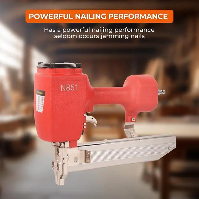 Alt view image 6 of 6 - Pneumatic Nail Gun, 2 in 1 Brad Nailer Staple Gun Fires N851 16 Gauge 7/16-Inch Medium Crown 1-Inch to 2-Inch Nails Staples for Carpentry, DIY, Woodworking