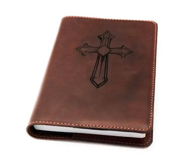Alt view image 2 of 6 - Real Leather NIV Large Print Bible. Option to Laser Engraved Name, Personalized Gift for Wedding, Baptism, Graduation or Birthday, Birthday or whatever occasion. Handmade in the USA