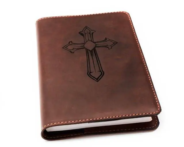 Alt view image 3 of 6 - Real Leather NIV Large Print Bible. Option to Laser Engraved Name, Personalized Gift for Wedding, Baptism, Graduation or Birthday, Birthday or whatever occasion. Handmade in the USA