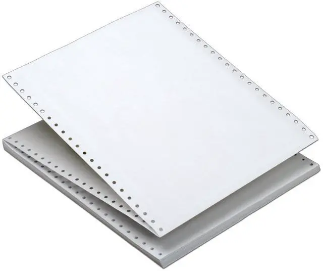 Main image of Continuous Computer Paper, Plain White, 1 Part, Removable 0.5 Inch Margins, 20 Lb. Stock, 9.5 x 11 Inches, 2200 Sheets (55091)