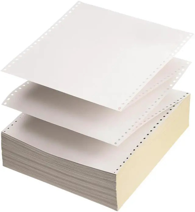 Main image of 883 Carbonless Dot Matrix Computer Paper, 3-Part 9.5 x 11 White/Canary/Pink, Continuous Forms, 1200 Sheets, For Dot Matrix Printers