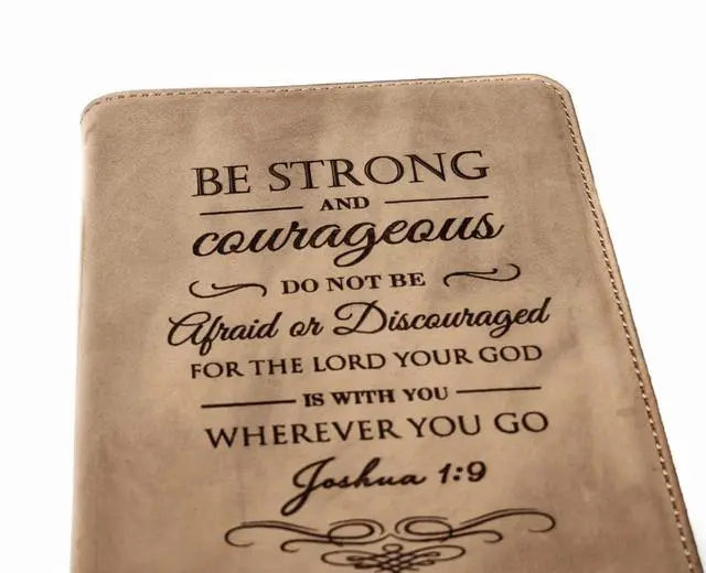 Alt view image 4 of 6 - Real Leather NKJV Large Print Bible. Option to Laser engrave name, initials or logo. Personalized Gift for Wedding, Baptism, Graduation or Birthday. Handmade in the USA