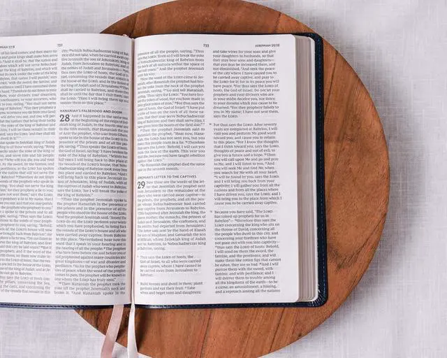 Alt view image 6 of 6 - Real Leather NKJV Large Print Bible. Option to Laser engrave name, initials or logo. Personalized Gift for Wedding, Baptism, Graduation or Birthday. Handmade in the USA