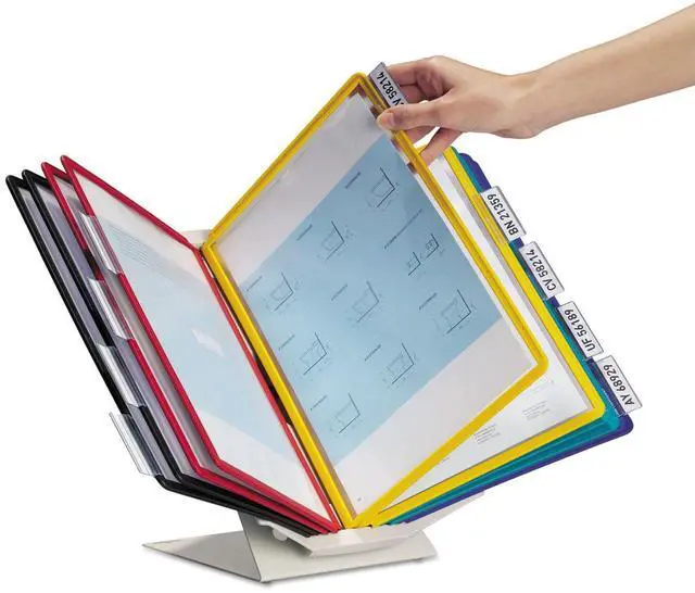 Main image of VARIO Display Panel Desk Unit - 10 Panels and Tabs in Assorted Colors - Perfect for Storing and Displaying Letter Size Documents