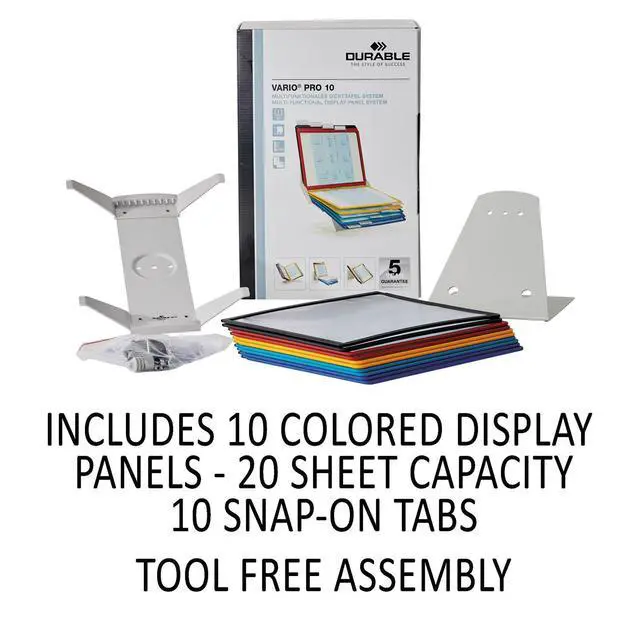 Alt view image 3 of 6 - VARIO Display Panel Desk Unit - 10 Panels and Tabs in Assorted Colors - Perfect for Storing and Displaying Letter Size Documents