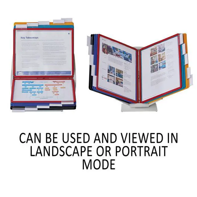 Alt view image 5 of 6 - VARIO Display Panel Desk Unit - 10 Panels and Tabs in Assorted Colors - Perfect for Storing and Displaying Letter Size Documents