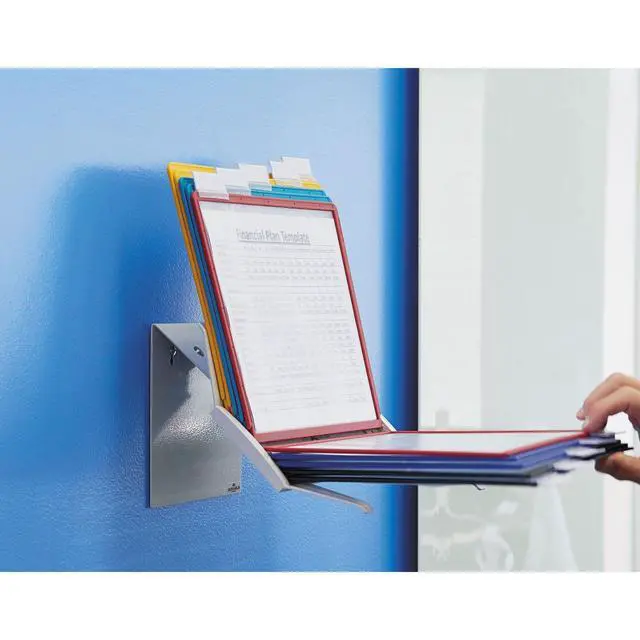 Alt view image 6 of 6 - VARIO Display Panel Desk Unit - 10 Panels and Tabs in Assorted Colors - Perfect for Storing and Displaying Letter Size Documents