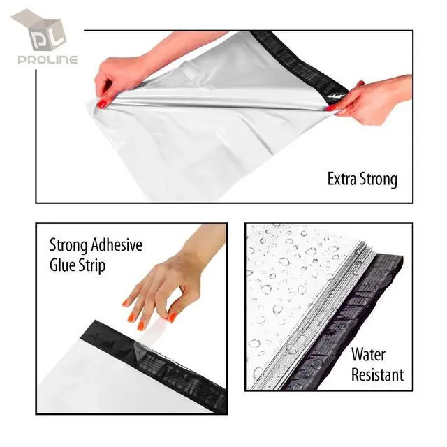 Alt view image 2 of 3 - 12 x 16 Inch Packaging Supplies White Poly Mailers Self-Sealing Shipping Envelopes Plastic Mailing Bags 2.5 Mil Thickness 12"x16" (2000)