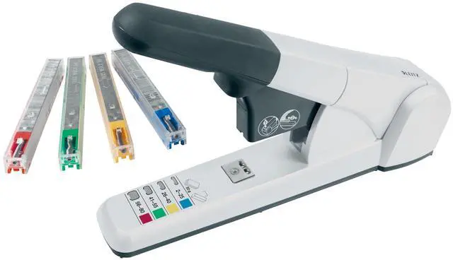 Main image of Heavy Duty Stapler, 80 Sheet Capacity, Ergonomic Metal Body, Includes Staples, 55510084 - Silver