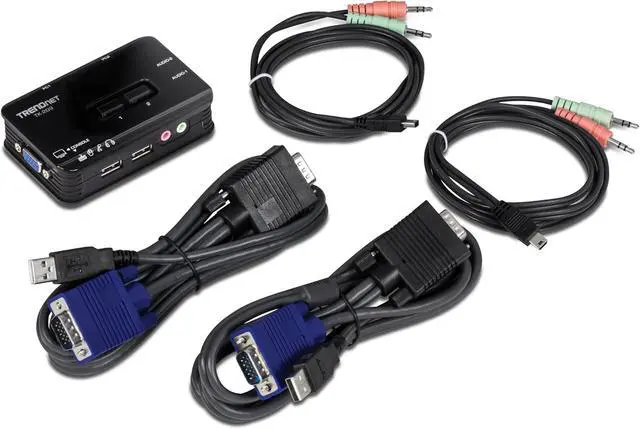 Alt view image 2 of 7 - TRENDnet 2-Port USB KVM Switch Kit with Audio, TK-209K, Control Up to 2 Computers, Windows, Linux, Mac OS Compliant, 2048 x 1536 VGA Resolution, NDAA & TAA Compliant, KVM Cables Included, Black