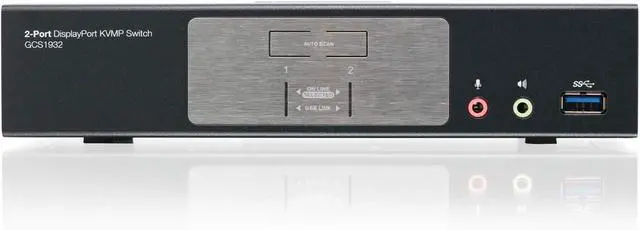 Alt view image 3 of 4 - IOGEAR 2-Port DisplayPort KVMP Switch - 4K 60Hz - 2-Port USB 3.1 Hub 5Gbps - Keyboard Mouse Input - 7.1 HD Audio - Front Panel Selector - TAA Compliant - Mac/Win - GCS1932