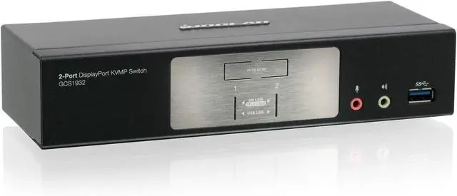 Alt view image 2 of 4 - IOGEAR 2-Port DisplayPort KVMP Switch - 4K 60Hz - 2-Port USB 3.1 Hub 5Gbps - Keyboard Mouse Input - 7.1 HD Audio - Front Panel Selector - TAA Compliant - Mac/Win - GCS1932