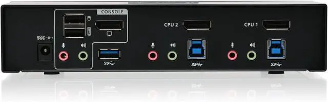 Alt view image 4 of 4 - IOGEAR 2-Port DisplayPort KVMP Switch - 4K 60Hz - 2-Port USB 3.1 Hub 5Gbps - Keyboard Mouse Input - 7.1 HD Audio - Front Panel Selector - TAA Compliant - Mac/Win - GCS1932