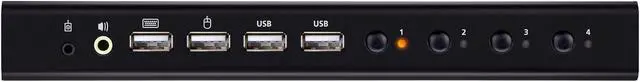 Alt view image 2 of 7 - ATEN CS784H 4-Port USB HDMI KVM Switch - 4K UHD 60Hz, Audio Support, Peripheral Sharing USB 2.0 Hub, Remote Port Selector Control 4 HDMI Computers with One Keyboard, Mouse, Monitor
