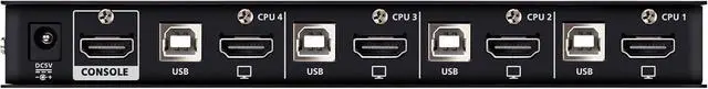 Alt view image 4 of 7 - ATEN CS784H 4-Port USB HDMI KVM Switch - 4K UHD 60Hz, Audio Support, Peripheral Sharing USB 2.0 Hub, Remote Port Selector Control 4 HDMI Computers with One Keyboard, Mouse, Monitor