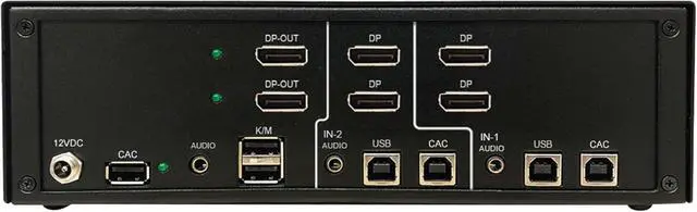 Alt view image 3 of 4 - Tripp Lite Secure KVM Switch 2-Port Dual-Head DisplayPort, US Government NIAP-Certified PP4.0 Security, Common Access Card (CAC) Port, 4K @ 30Hz Video, TAA Compliant, 3-Year Warranty (B002-DP2AC2-N4)