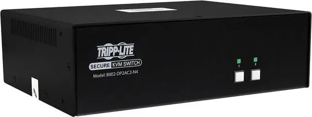 Main image of Tripp Lite Secure KVM Switch 2-Port Dual-Head DisplayPort, US Government NIAP-Certified PP4.0 Security, Common Access Card (CAC) Port, 4K @ 30Hz Video, TAA Compliant, 3-Year Warranty (B002-DP2AC2-N4)