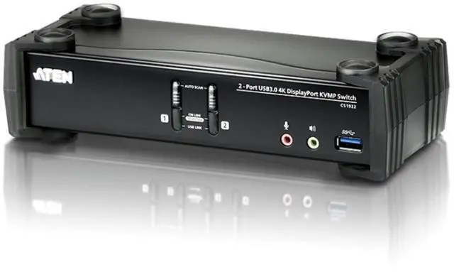 Main image of ATEN CS1922 2-Port USB 3.0 4K DisplayPort KVMP Switch (Cables Included) MST DP++ HDMI DVI via DP to HDMI/DVI, DP++ Adapter