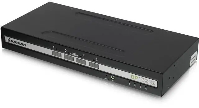 Main image of IOGEAR 4-Port Single View DisplayPort KVM Switch w/Audio - 4 Computer(s) - 1 Local User(s) - 3840 x 2160 - 50 Hz, 60 Hz - 6 x USB - 5 DisplayPort