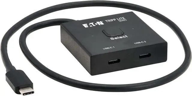 Main image of Tripp Lite 2x1 Bi-Directional USB-C Switch, 10 Gbps Data Transfer, 8K@60Hz or 4K@120Hz Video, 100W PD Charging, USB 3.2 Gen 2, HDCP Passthrough, No Software Needed, 3-Year Warranty (U415-002-BDS)