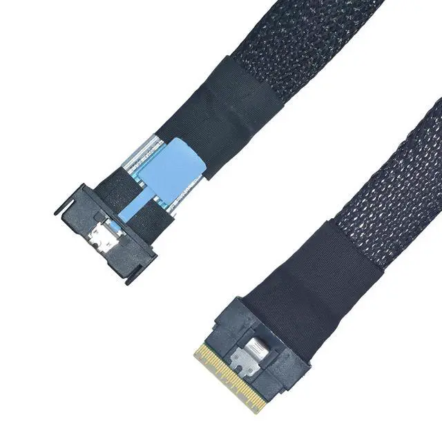 Alt view image 5 of 7 - PCIe 5.0 MCIOx8 74Pin to Slim SAS SFF-8654 8i Cable for Server Backplane, 1.6ft (50cm)