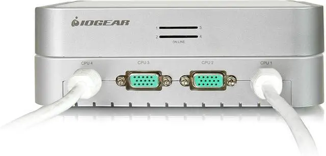 Alt view image 4 of 6 - IOGEAR 4-Port MiniView Micro VGA USB KVM Switch with Audio and Cables, GCS634U