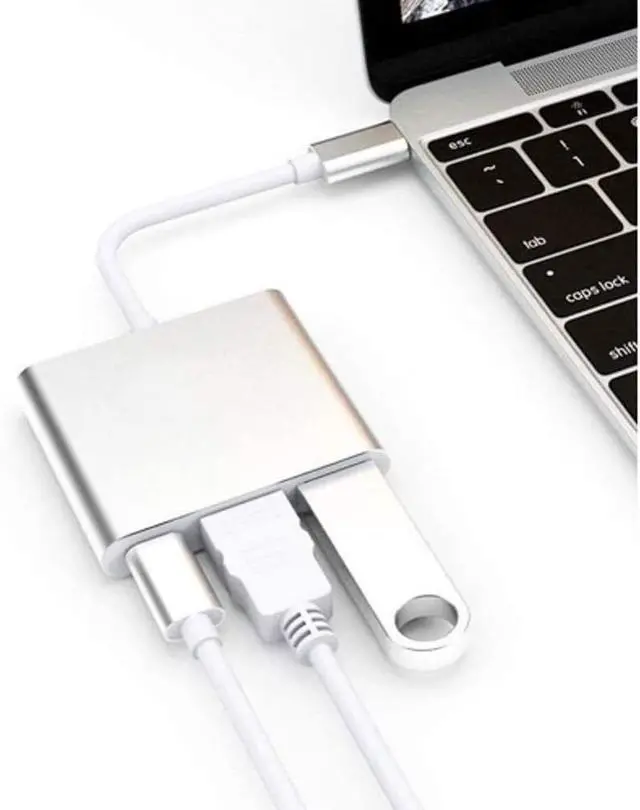 Alt view image 3 of 7 - PD Port USB C to 4K HDMI Adapter Compatible with Samsung Galaxy S23 S24 Ultra Plus - HDTV Adapter Charger Port TV Video Hub Type-C Projector Converter