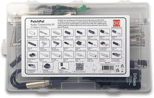 Alt view image 3 of 7 - Hosa MAK-582 PatchPal Ultimate Connectivity Toolkit for Audio Troubleshooting & Signal Integration, Essential Gear for Live Sound, Studio, Broadcast & AV Professionals, 52 Pieces