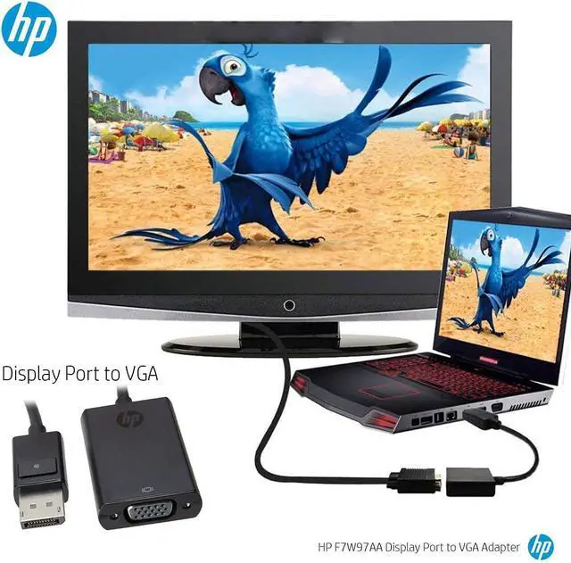 Alt view image 4 of 4 - HP Display Port to VGA Adapter (F7W97AA) 20cm